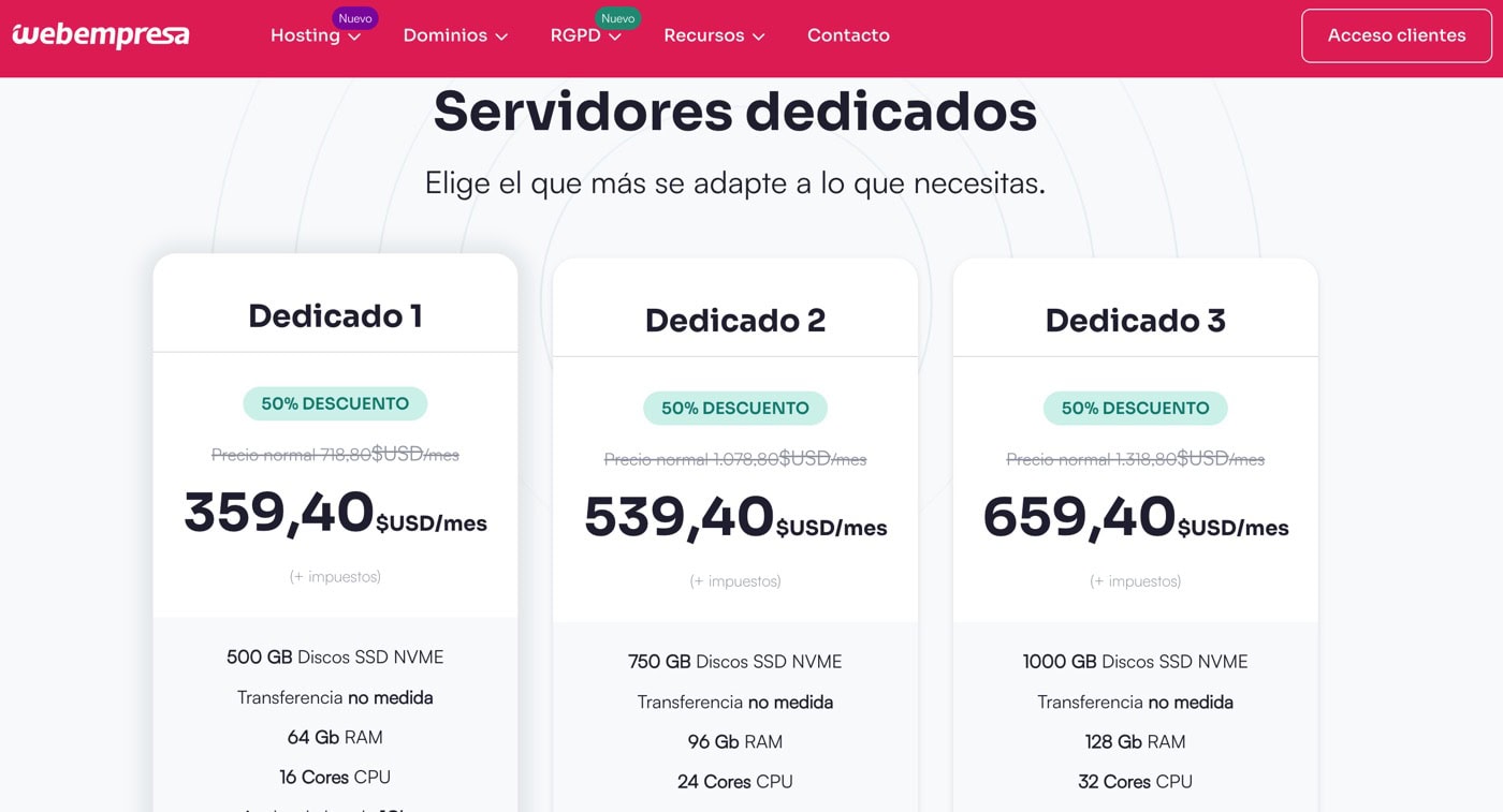 Servideores dedicados de Webemrpesa