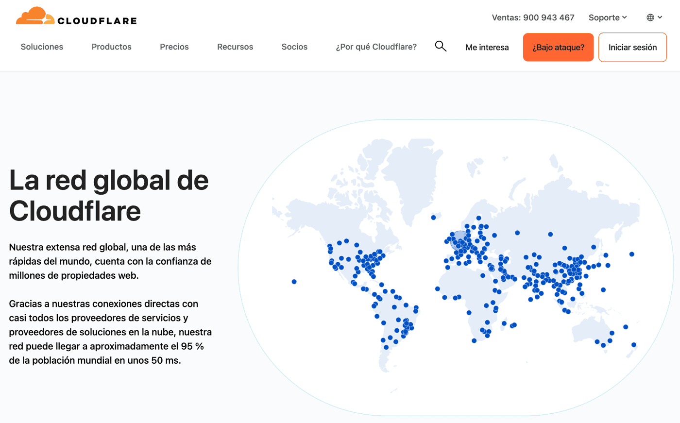 Nodos de la red de Cloudflare