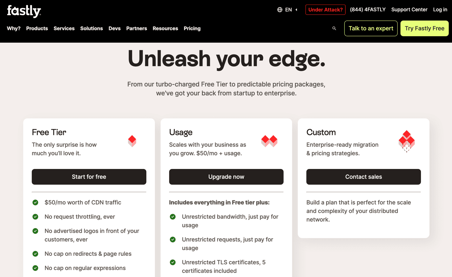 Fastly CDN gratuita con condiciones