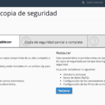 Webempresa crear copias de seguridad mediante el cPanel