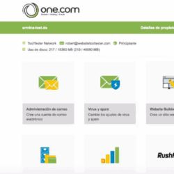 One.com menú principal