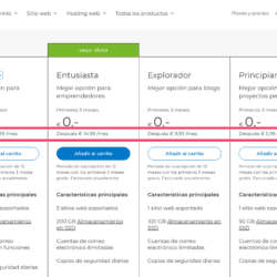 Planes de hosting de One.com