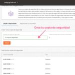 Crear copia de seguridad con SiteGround