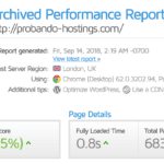 Test de velocidad a SiteGround con GTMetrix