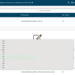 webempresa versiones php disponibles