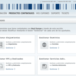Tus productos de Host Europe