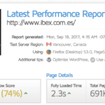 Prueba sobre el hosting SSD de hostinet hecha con GTmetrix