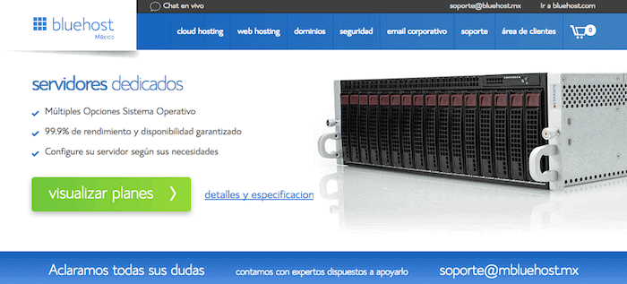 Hosting dedicado de Bluehost