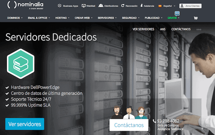 Hosting dedicado de Nominalia