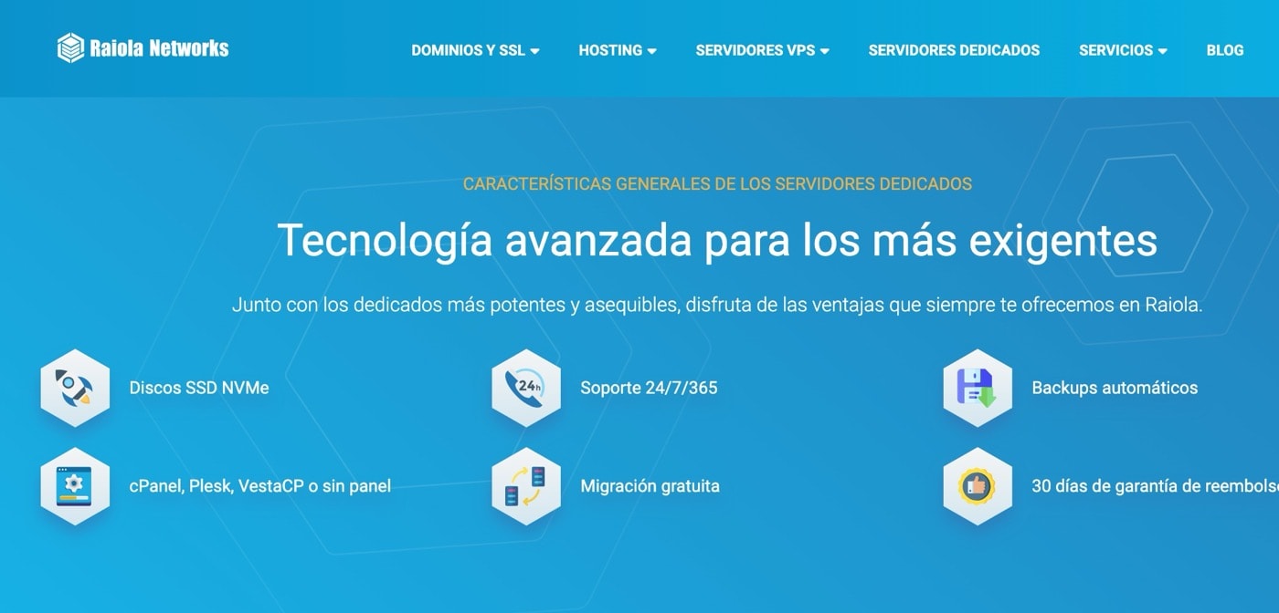 El hosting dedicado de Raiola Networks