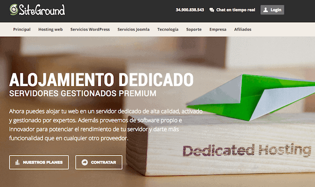 Hosting dedicado de SiteGround
