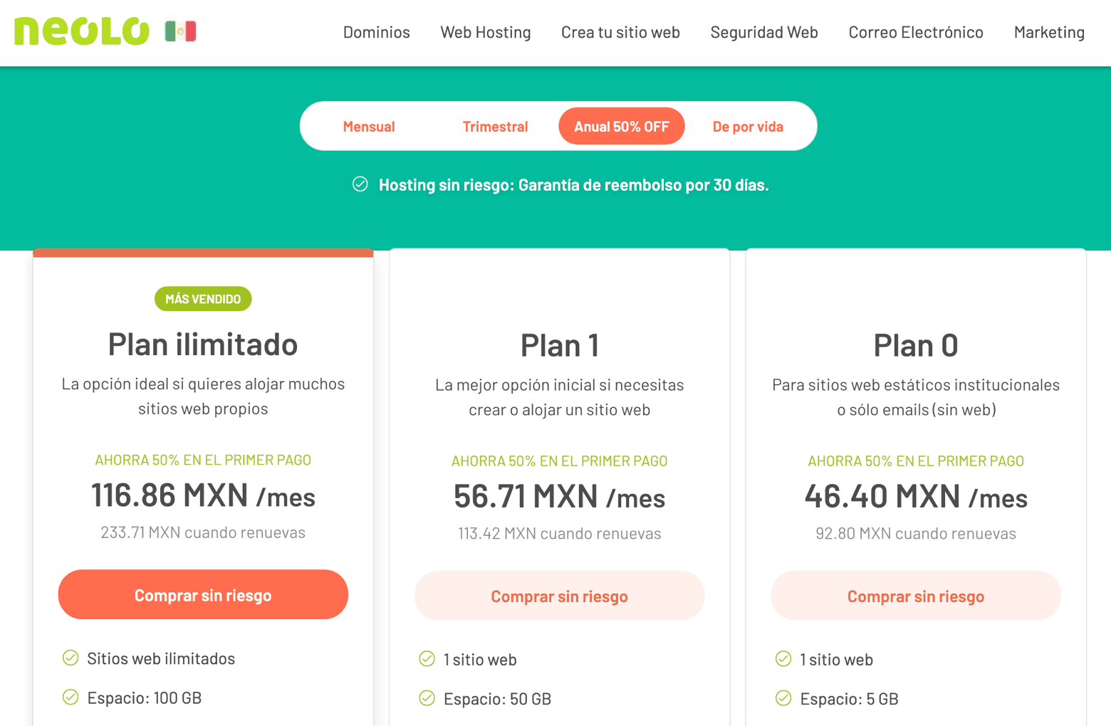Servicios de hosting para México de Neolo