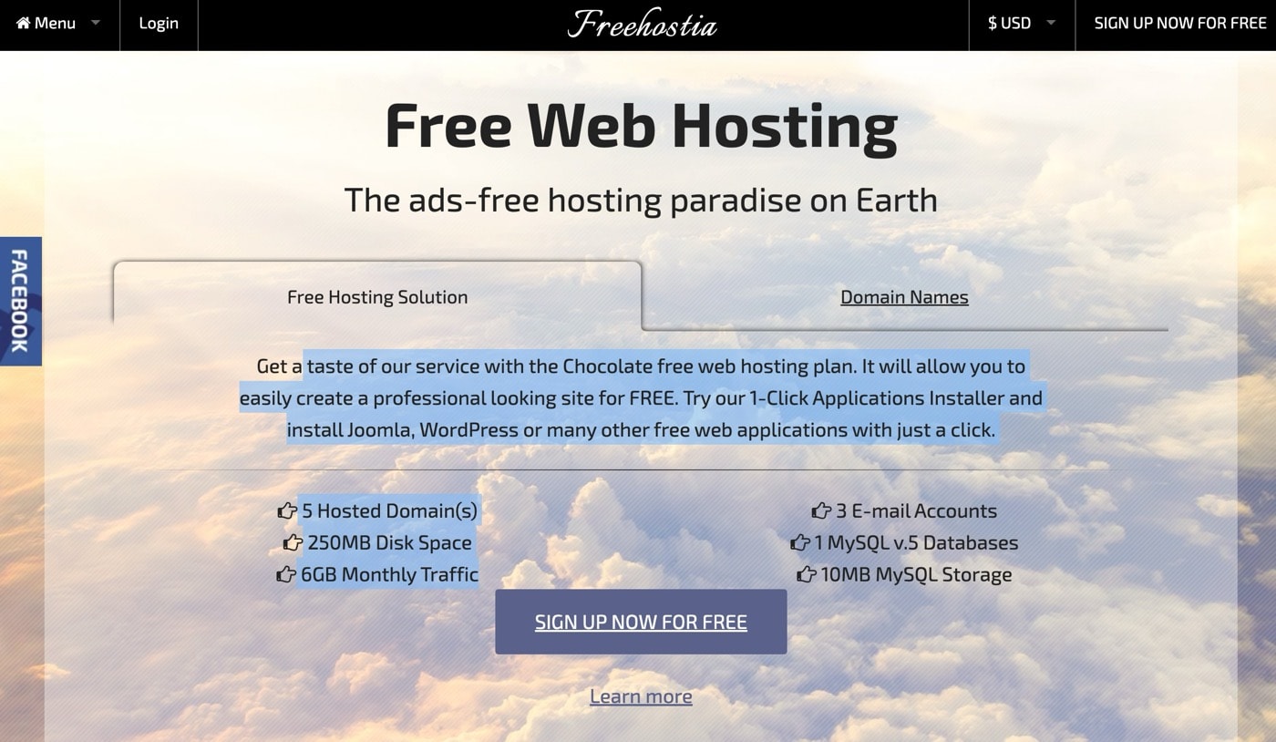 Hosting gratuito de freehostia