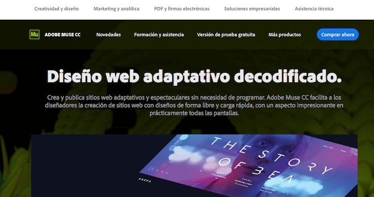 adobe muse disen o de paginas web