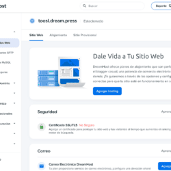 La gestión de un sitio web con DreamHost