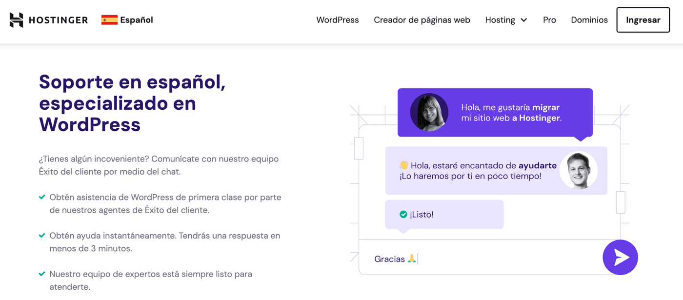El hosting WordPress de Hostinger