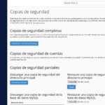 Gestión de copias de seguridad cPanel de GoDaddy