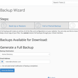 Generador de copias de seguridad del cPanel de Bluehost
