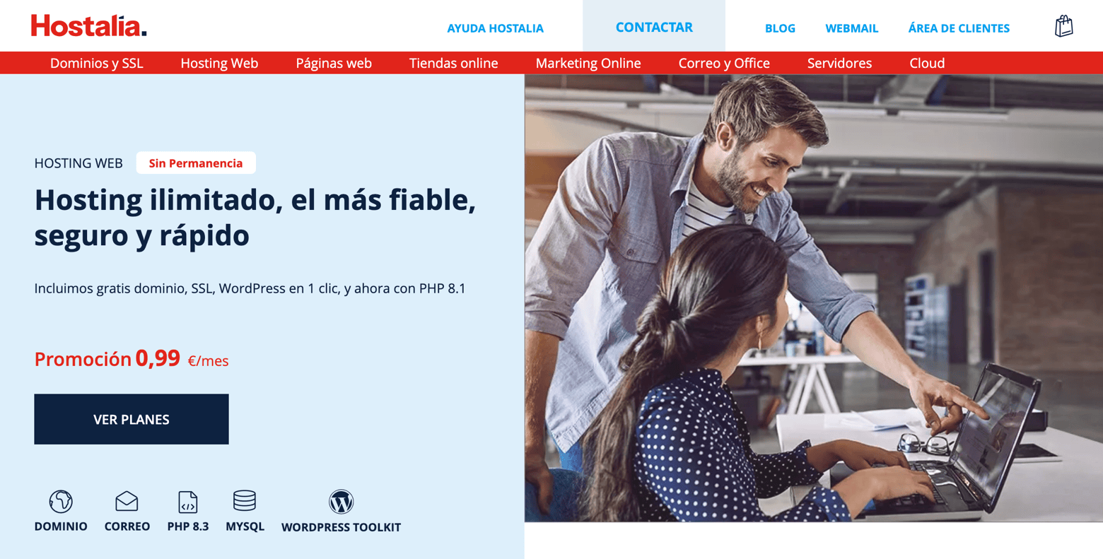 El alojamiento web de Hostalia