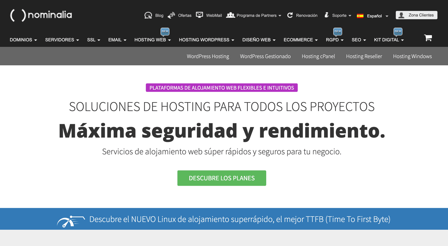 Hosting económico de Nominalia